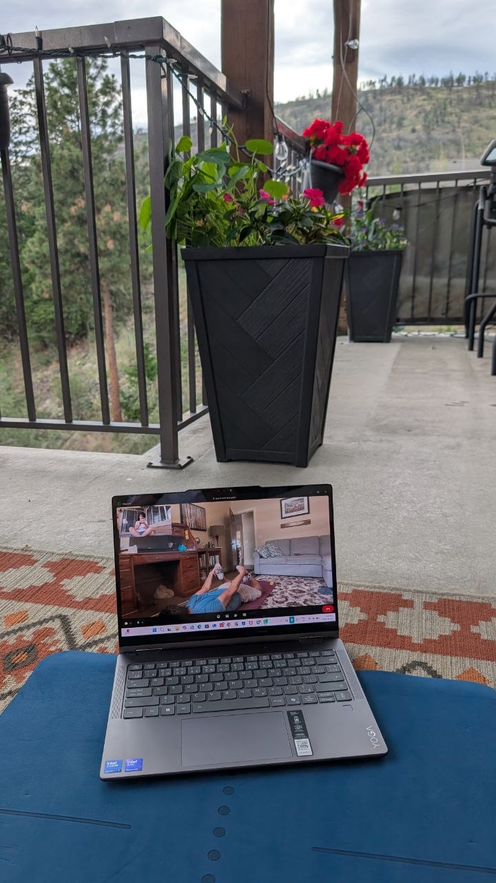 Online yoga session